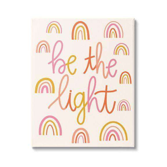 Stupell Industries Be The Light Saying Bold Rainbow Stripes Pattern Canvas Wall Art, 24 x 30, Design by Taylor Shannon Designs