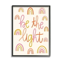 Stupell Industries Be The Light Saying Bold Rainbow Stripes Pattern Framed Wall Art, 11 x 14, Design by Taylor Shannon Designs