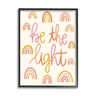 Stupell Industries Be The Light Saying Bold Rainbow Stripes Pattern Framed Wall Art, 11 x 14, Design by Taylor Shannon Designs
