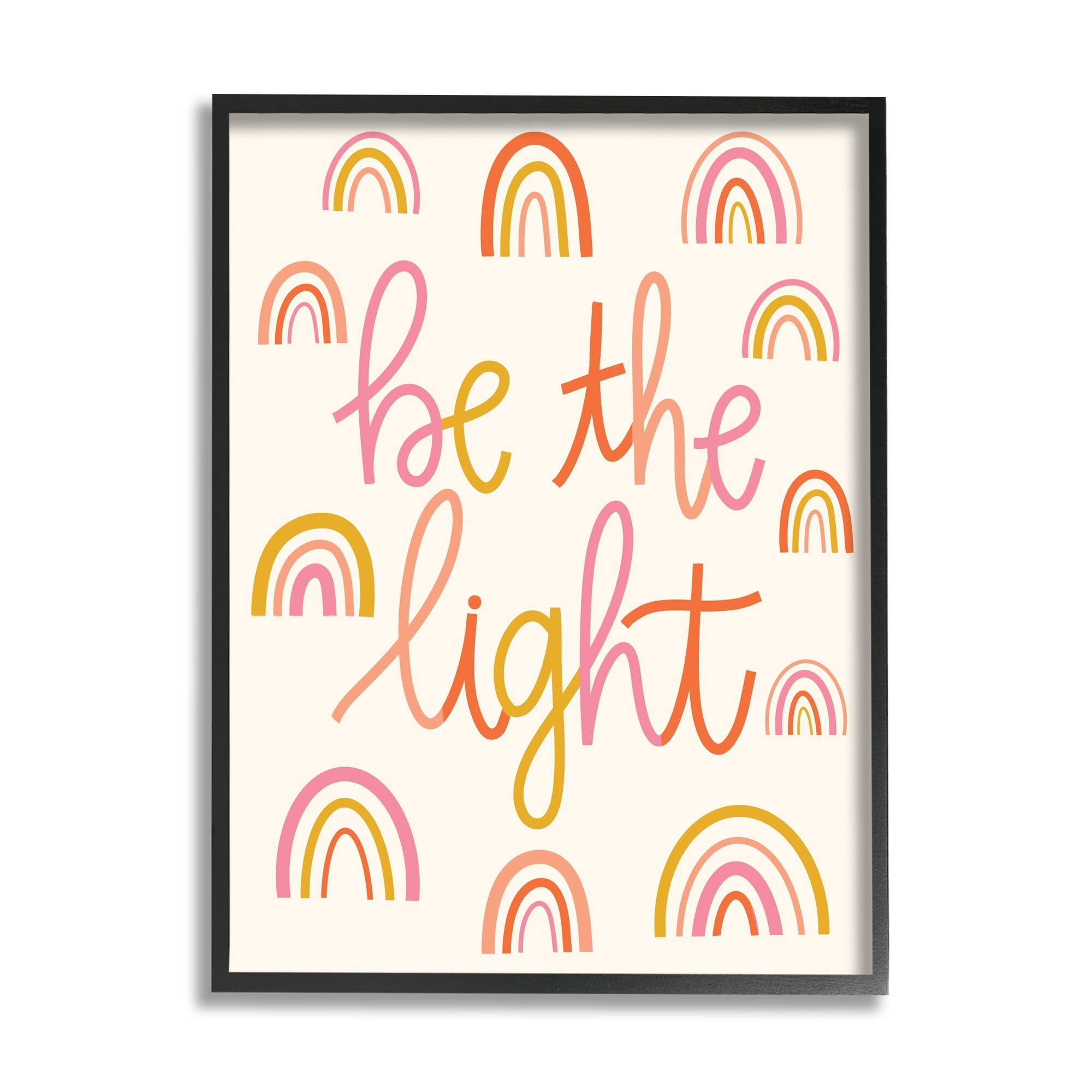 Stupell Industries Be The Light Saying Bold Rainbow Stripes Pattern Framed Wall Art, 24 x 30, Design by Taylor Shannon Designs