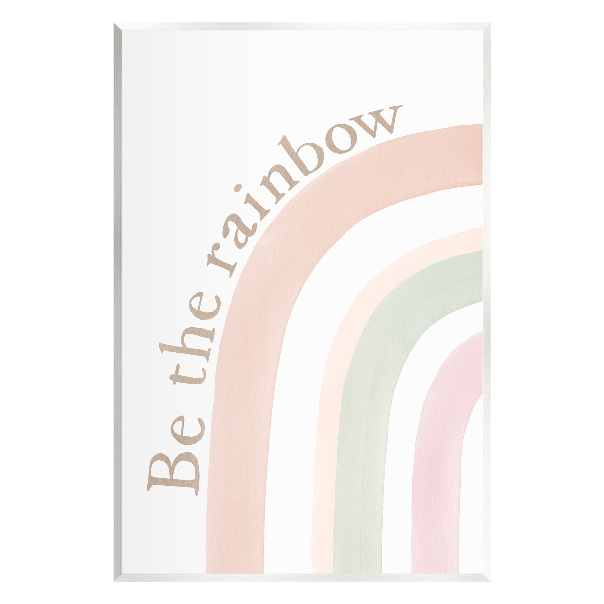 Stupell Industries Be The Rainbow Pastel Inspirational Painting Unframed Art Print Wall Art, 13 x 19