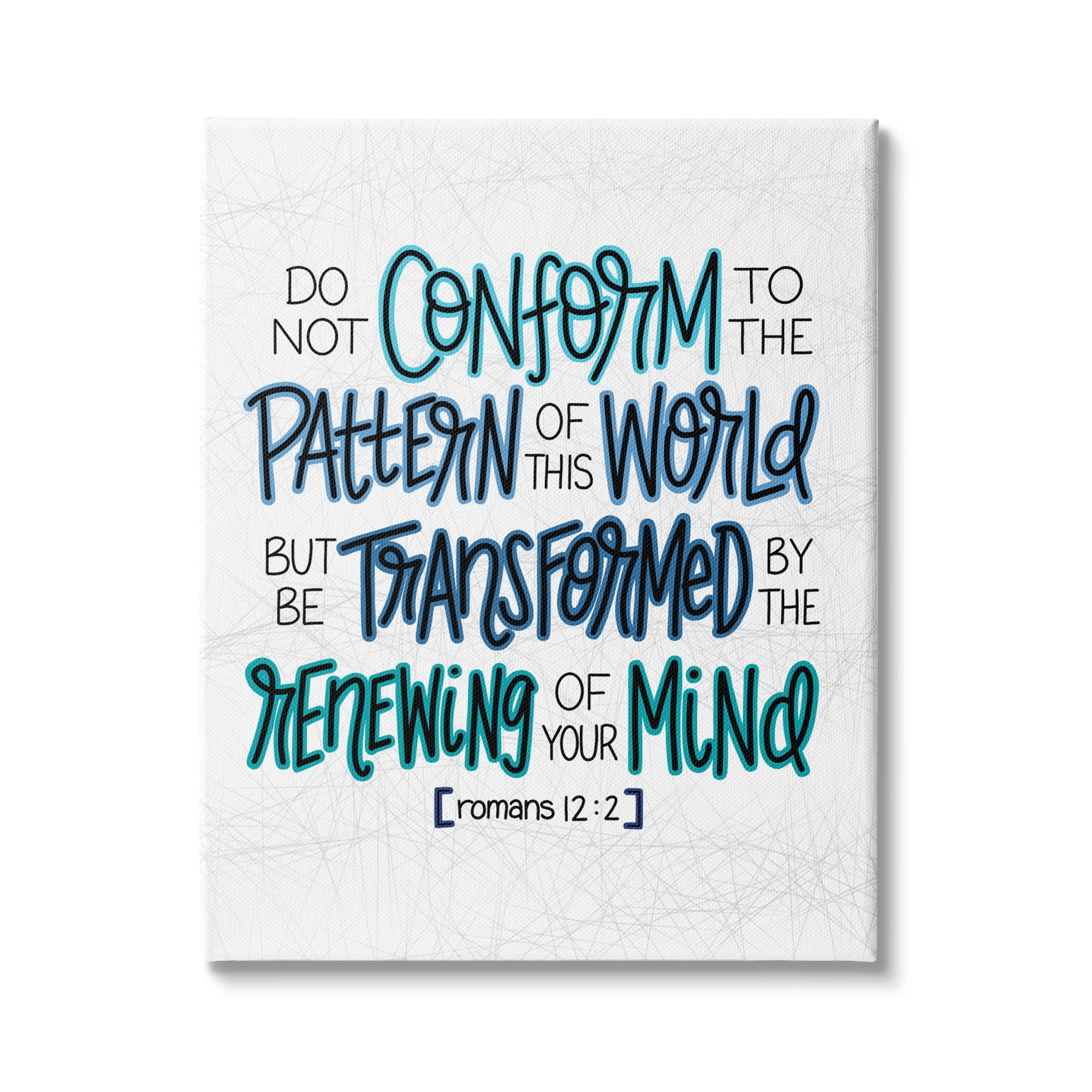 Stupell Industries Be Transformed by Renewing Mind Romans 12:2 Proverbs, 16 x 20, Design by Raye Allison Creations