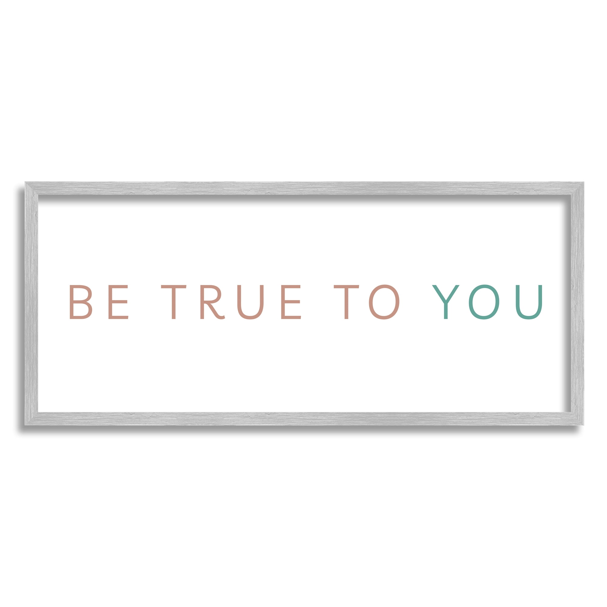 Stupell Industries Be True To You Inspirational Quote Turquoise Brown, 10 x 24, Designed by Sd Graphics Studio