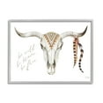 thumbnail image 1 of Stupell Industries Be Wild Longhorn Boho Bull Geometric Feather Patterns,14 x 11, Design by Marla Rae, 1 of 7