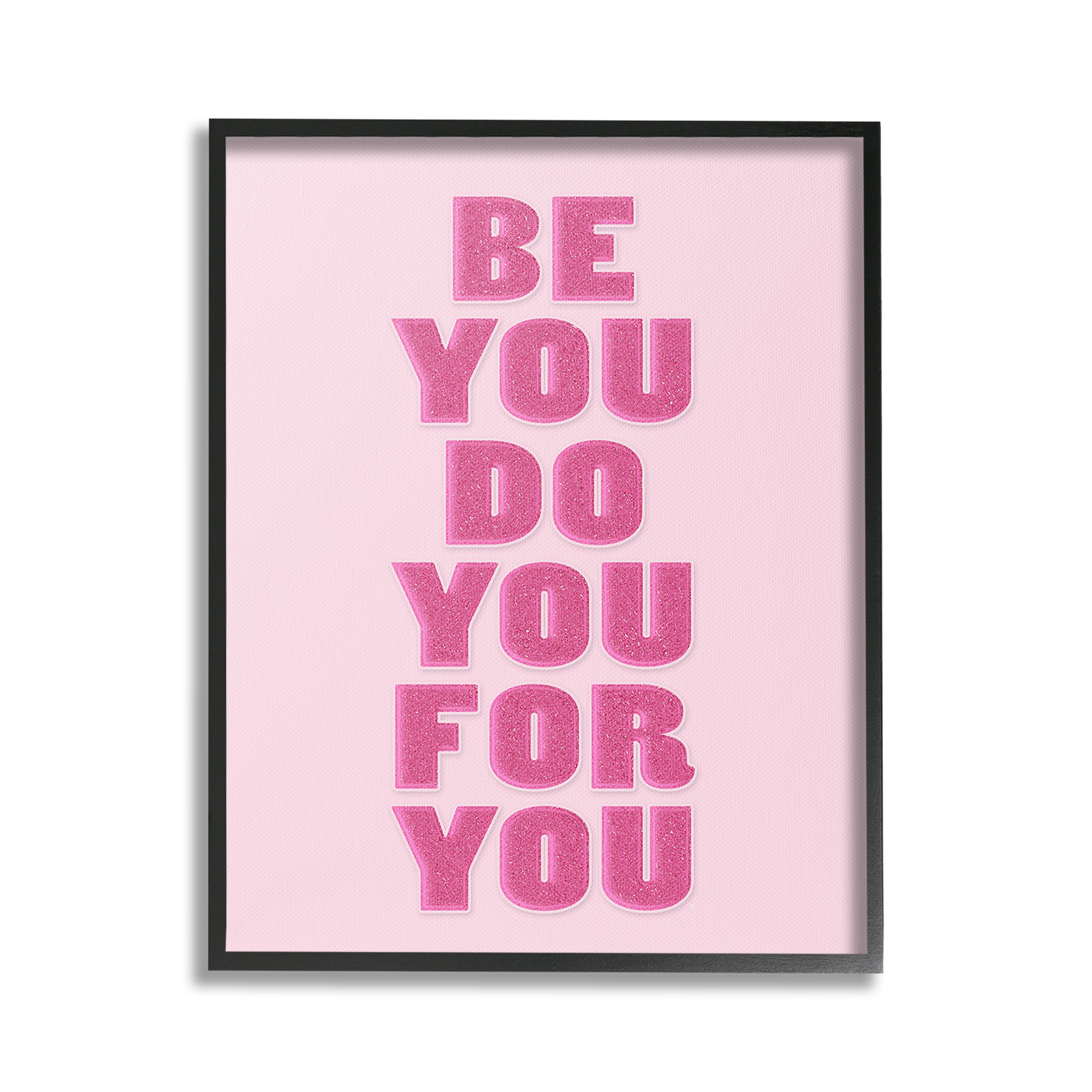 Stupell Industries Be You Bold Pink Inspirational Painting Black Framed Art Print Wall Art, 24 x 30