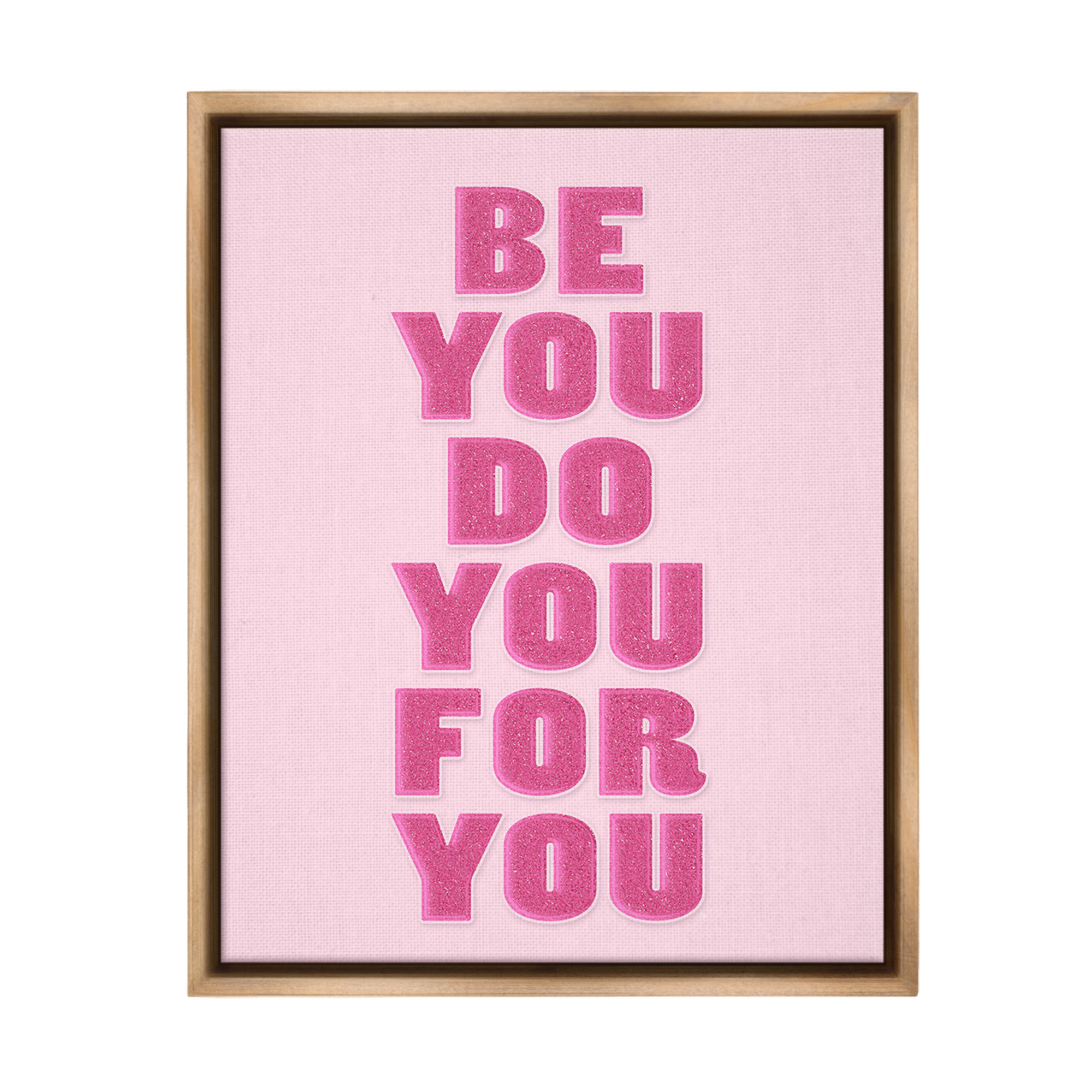 Stupell Industries Be You Bold Pink Inspirational Painting Brown Floater Framed Canvas Art Print Wall Art, 25 x 31