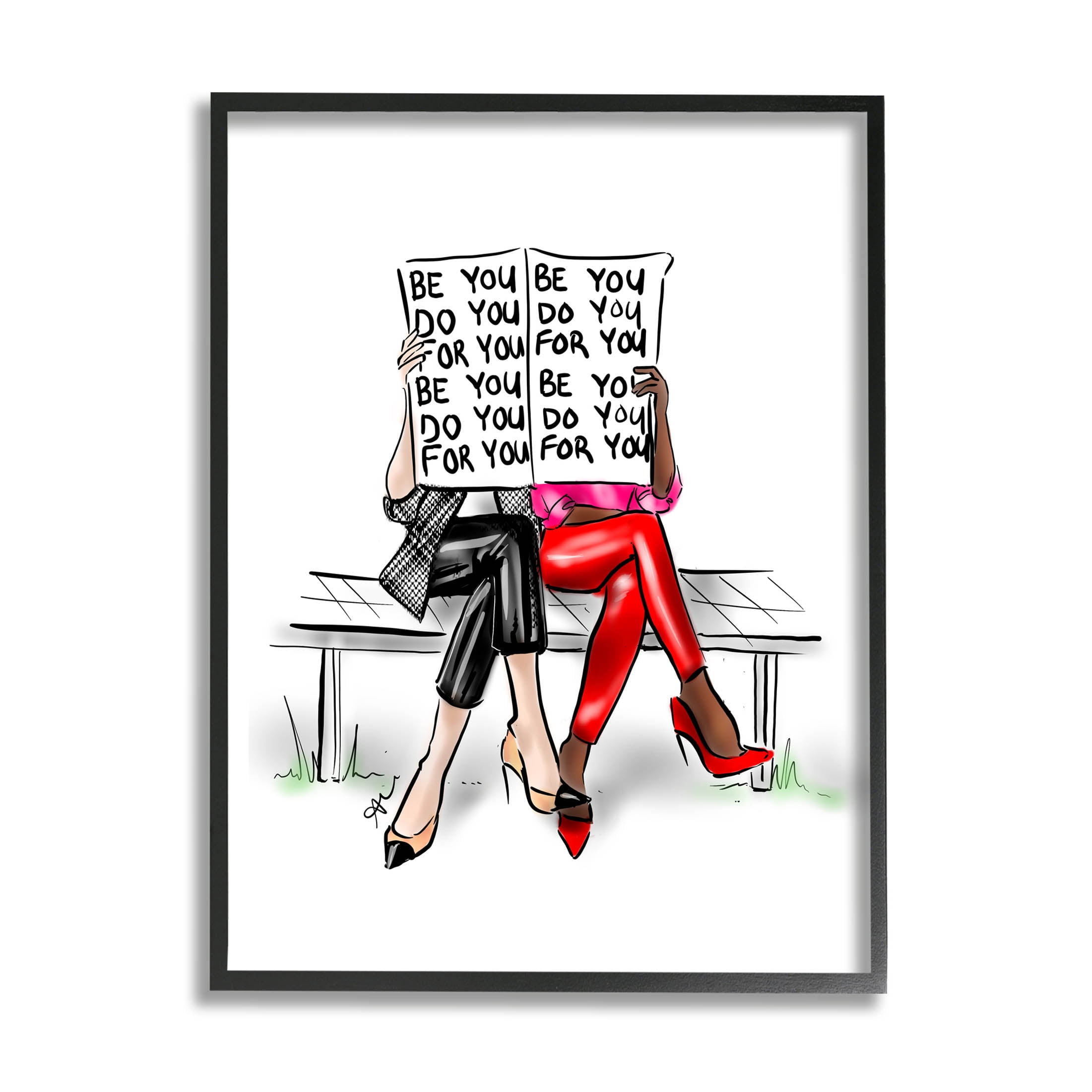 Stupell Industries Be You Confidence Phrase Graphic Art Black Framed Art Print Wall Art, Design by Alison Petrie
