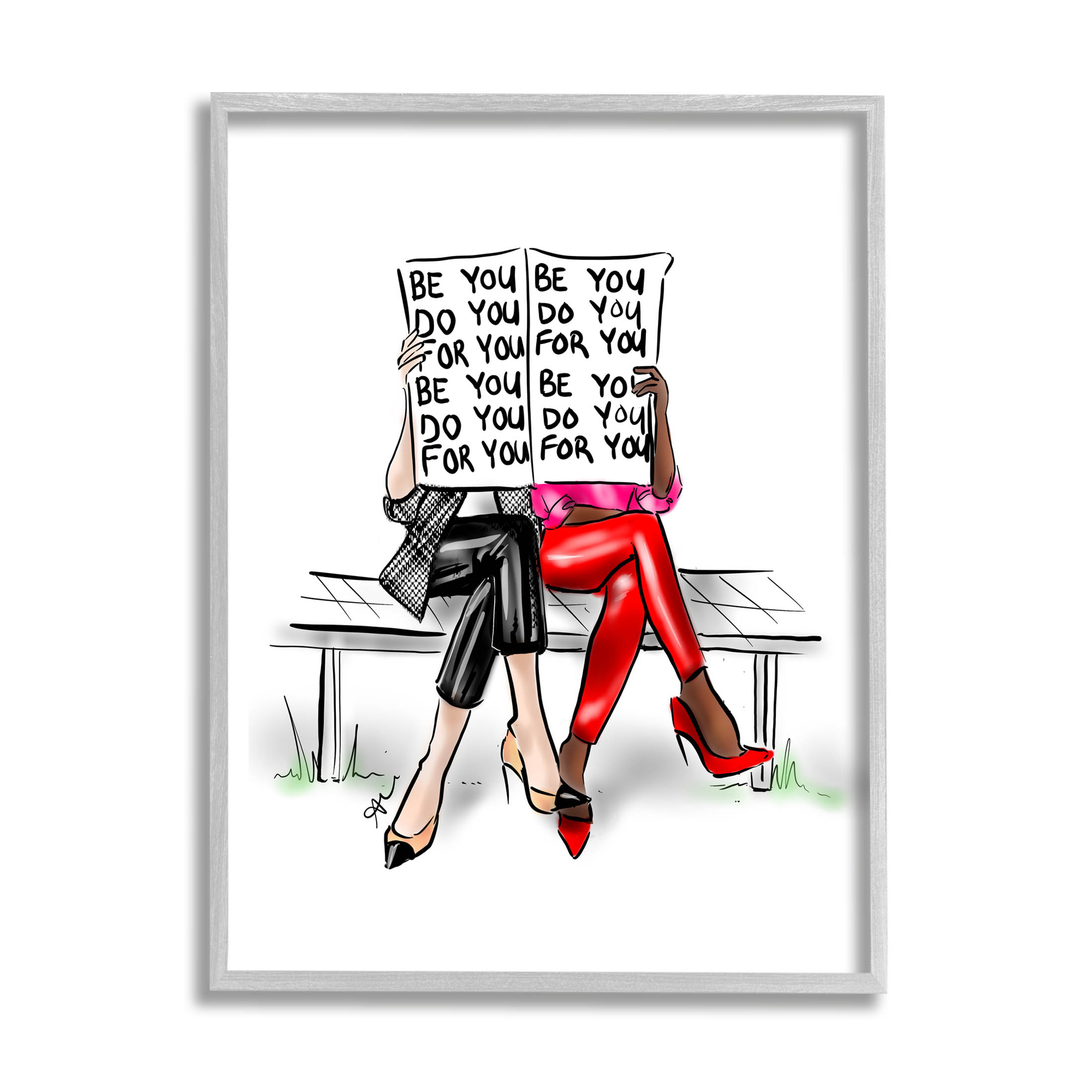 Stupell Industries Be You Confidence Phrase Graphic Art Gray Framed Art Print Wall Art, Design by Alison Petrie