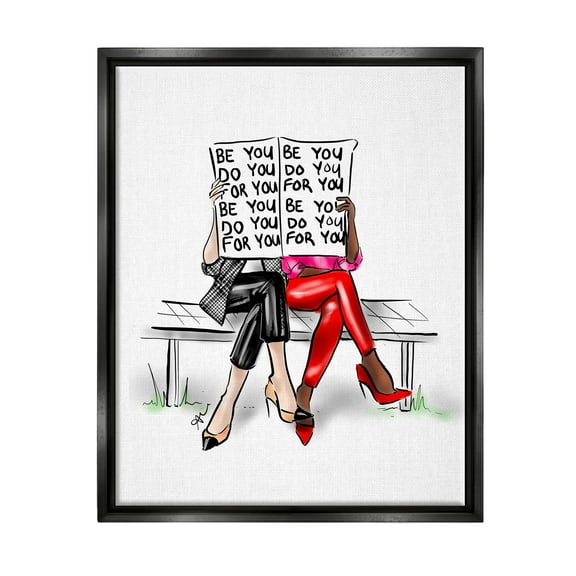 Stupell Industries Be You Confidence Phrase Graphic Art Jet Black Floating Framed Canvas Print Wall Art, Design by Alison Petrie