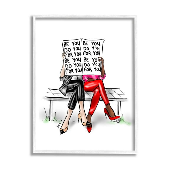 Stupell Industries Be You Confidence Phrase Graphic Art White Framed Art Print Wall Art, Design by Alison Petrie