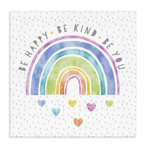 Stupell Industries Bohemian Be You Hearts & Rainbow Canvas Art, 30 x 30, by Suzanne Nicoll
