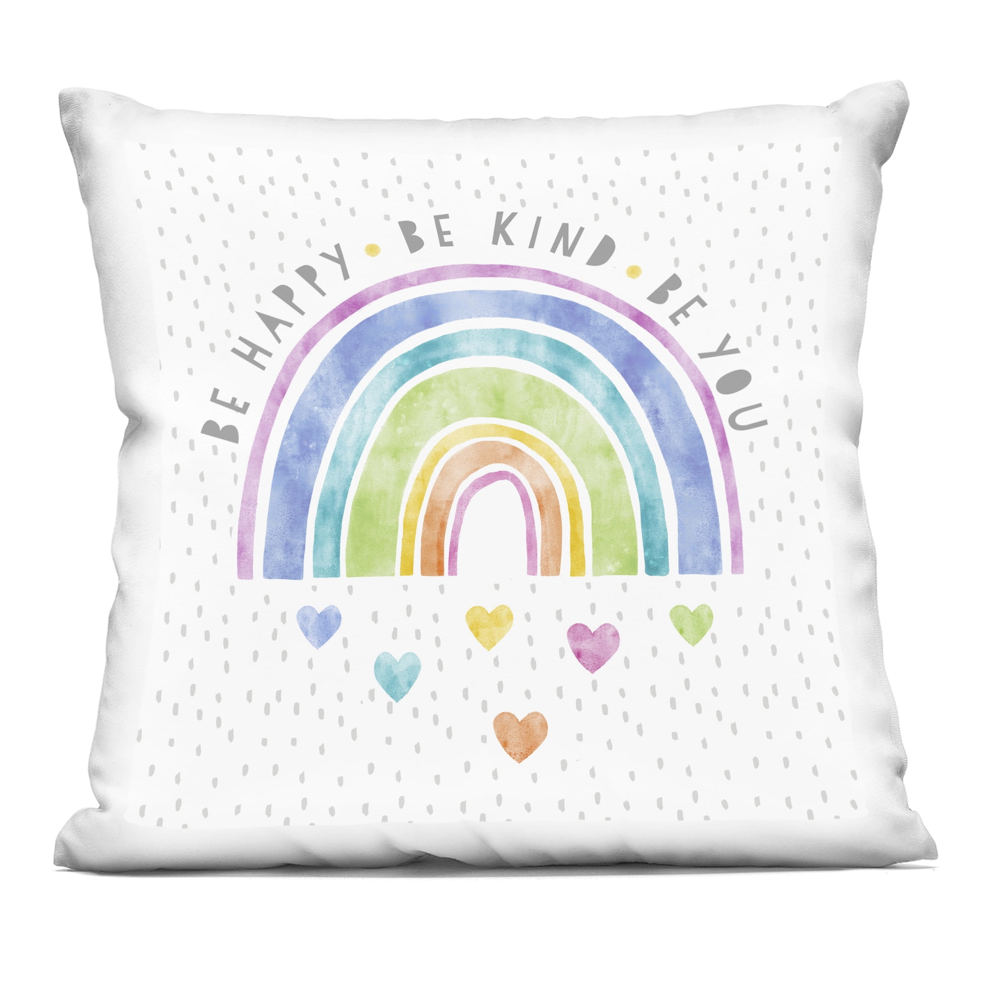 Stupell Industries Be You Hearts & Rainbow Decorative Printed Throw Pillow, design by Suzanne Nicoll, 18 x 7 x 18