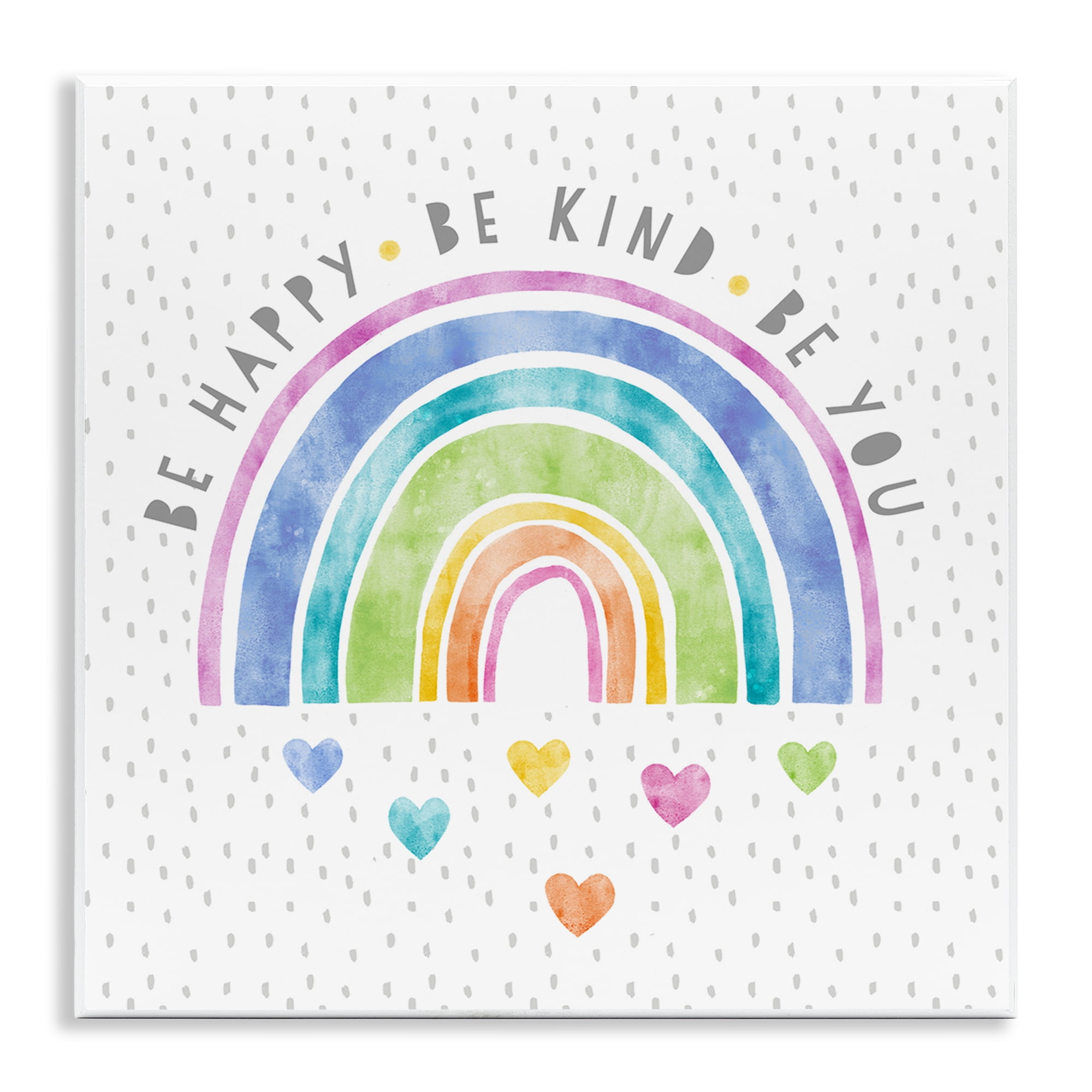 Stupell Industries Be You Hearts & Rainbow Wall Plaque Art, design by Suzanne Nicoll