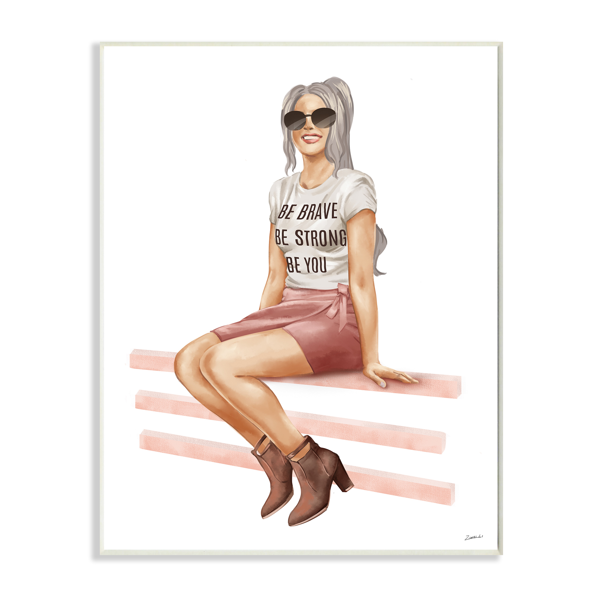 Stupell Industries Be You Inspirational Female Fashionista Phrase Beauty & Fashion Painting Wall Plaque Art Print Wall Art, 13 x 19