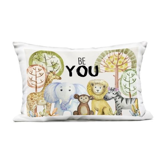 Stupell Industries Be You Jungle Animals Design by Kim Allen Outdoor Printed Pillow