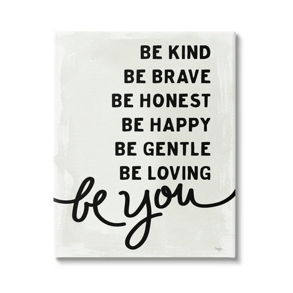 Stupell Industries Be You Motivational Self Love Text Phrase Graphic Art Gallery Wrapped Canvas Print Wall Art, Design by Mollie B.