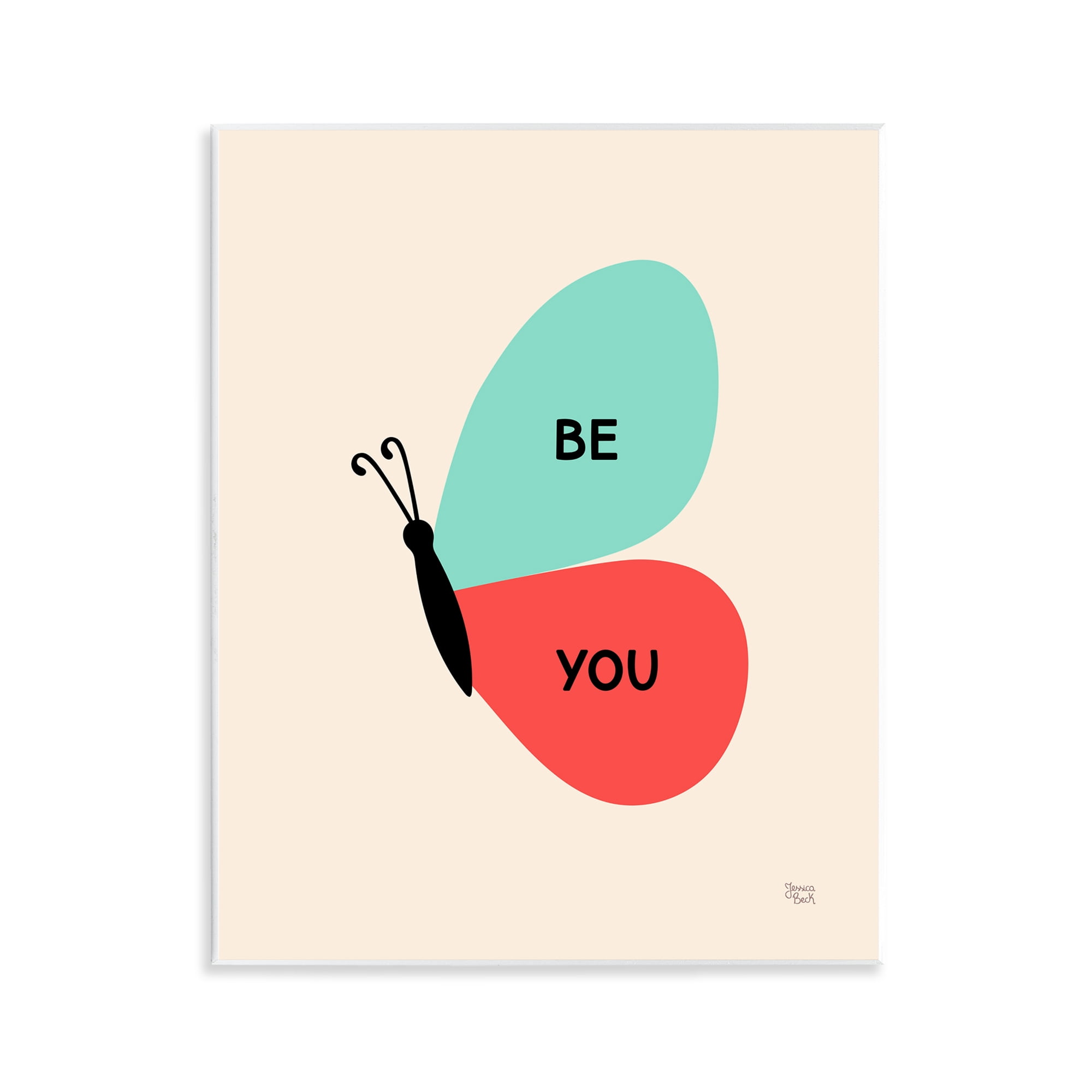 Stupell Industries Be You Simple Butterfly Animals Painting Unframed Art Print Wall Art, 11 x 14