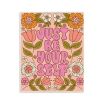 Stupell Industries Be Yourself Flower Power Plants & Flowers Painting Unframed Art Print Wall Art, 11 x 14