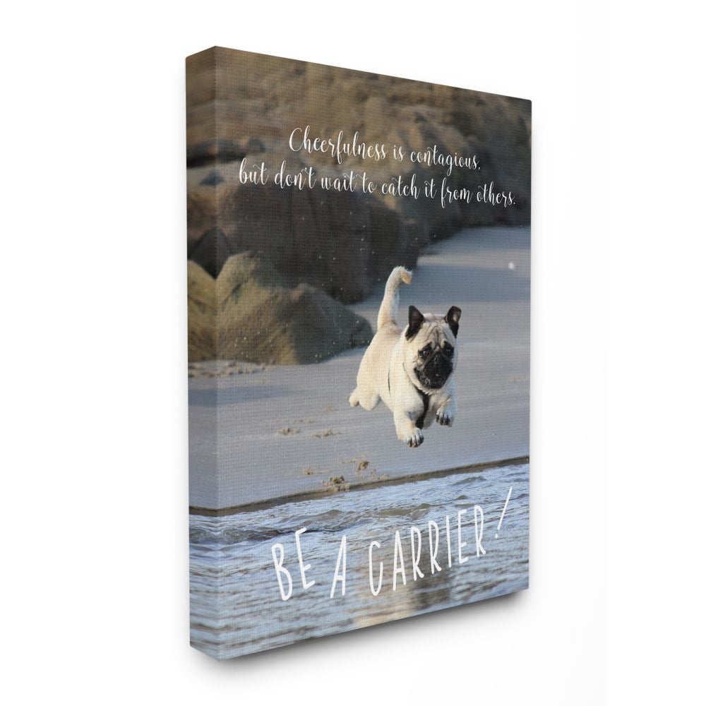 Stupell Industries Be a Cheerfulness Carrier Phrase Pet Dog at Beach Canvas Wall Art Design by Ziwei Li, 30" x 40"