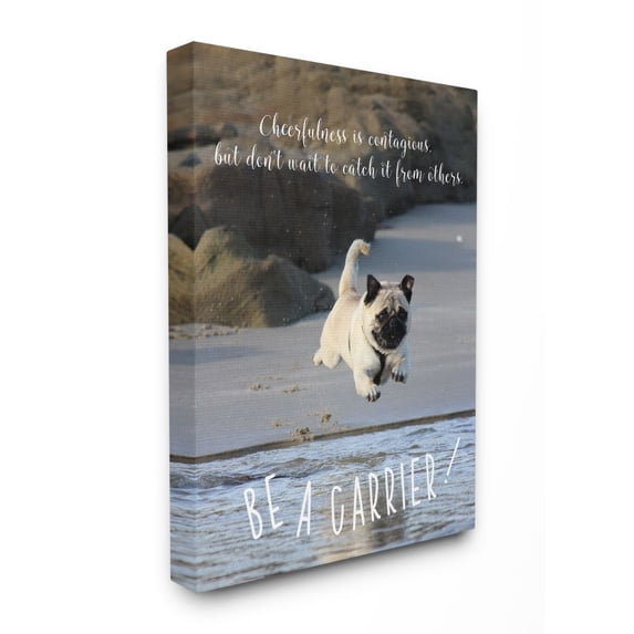 Stupell Industries Be a Cheerfulness Carrier Phrase Pet Dog at Beach Canvas Wall Art Design by Ziwei Li, 30" x 40"