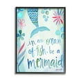 thumbnail image 1 of Stupell Industries Be a Mermaid Motivational Ocean Quote Flower Blossoms Graphic Art Black Framed Art Print Wall Art, Design by Katie Doucette, 1 of 7