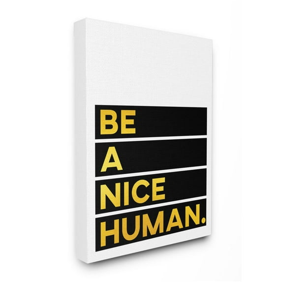 Stupell Industries Be a Nice Human Quote with Color Block Typography Designed by Seven Trees Design