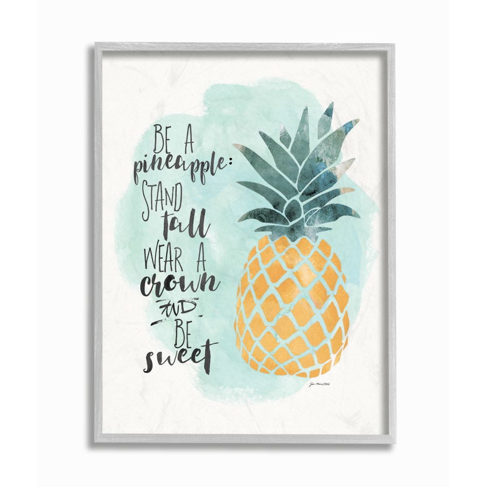 Stupell Industries Be a Pineapple Illustration TypographyFramed Wall Art by Jo Moulton