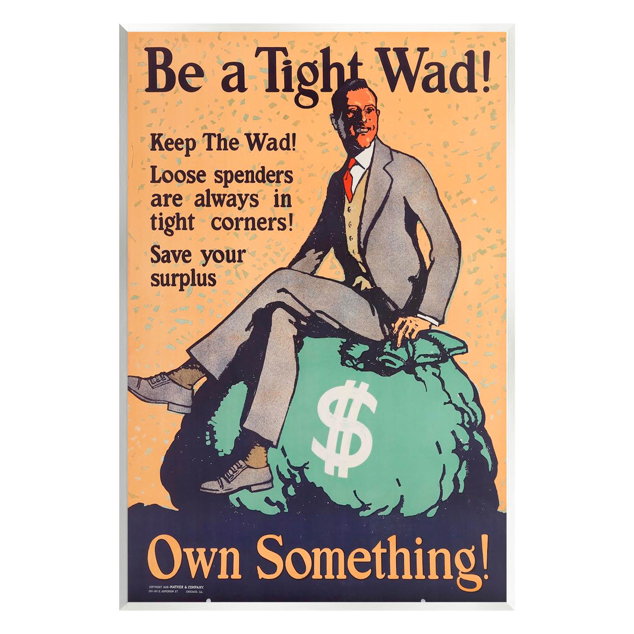 Stupell Industries Be a Tight Wad Retro Ad Graphic Art Unframed Art Print Wall Art, Design by Marcus Jules
