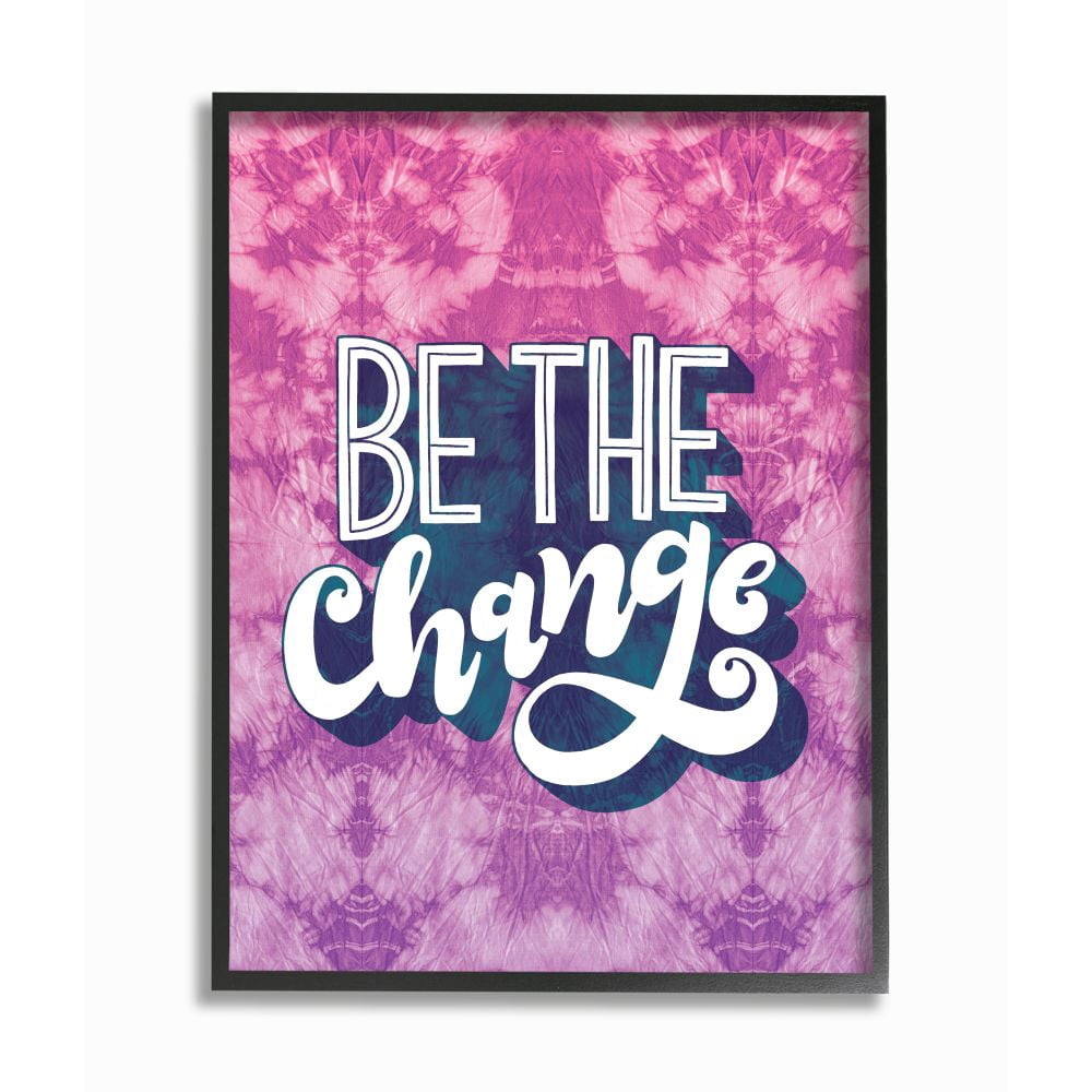 Stupell Industries Be the Change Quote over Purple Tie Dye Designed by Loni Harris