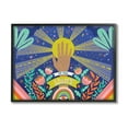 thumbnail image 1 of Stupell Industries Be the Light Quote Boho Chic Floral Sunrays Black Framed, 11 x 14, Design by Caroline Alfreds, 1 of 7