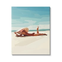 Stupell Industries Beach Babe Lounging Coastal Ocean Shoreline Graphic Art Gallery Wrapped Canvas Print Wall Art, Design by Amelia Noyes