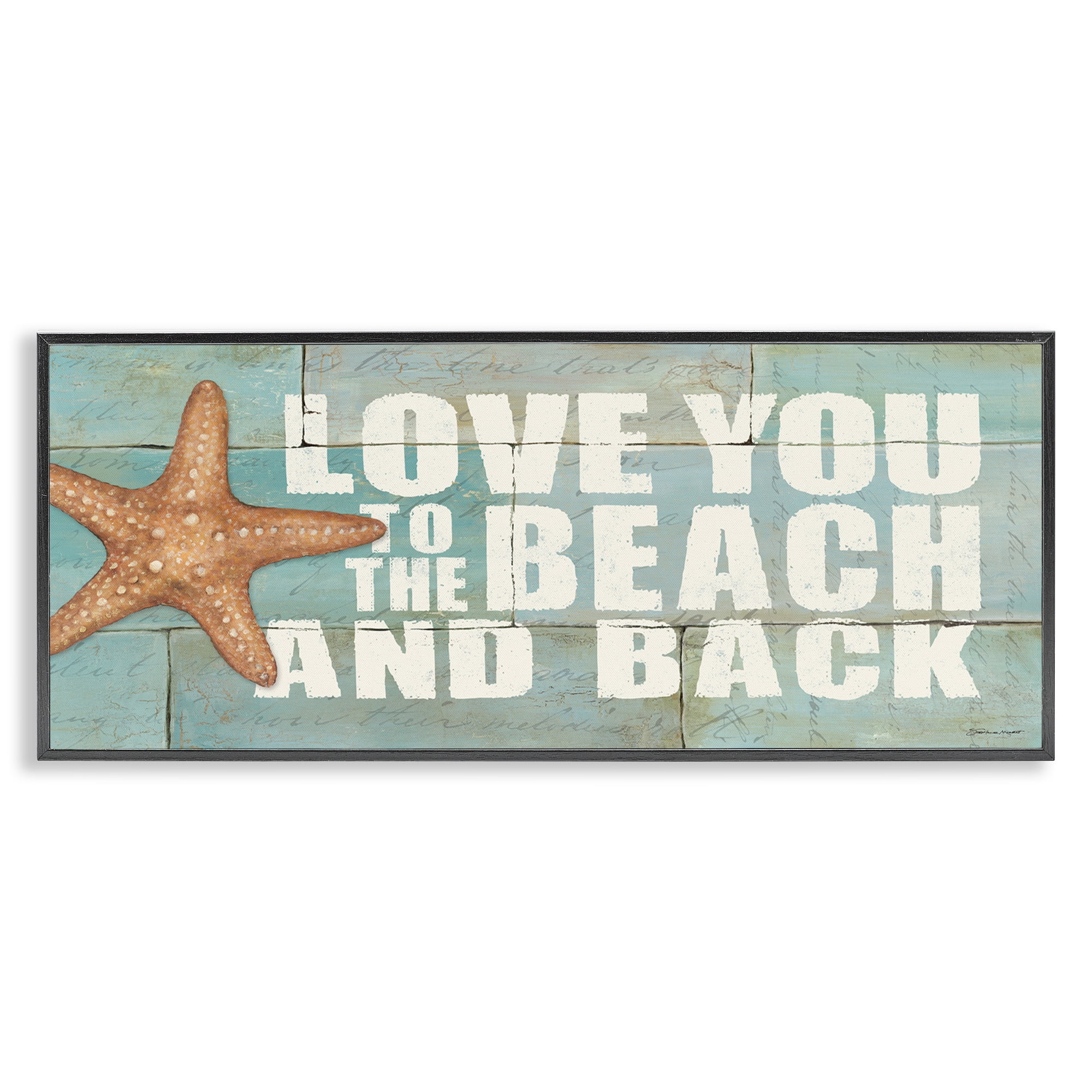 Stupell Industries Beach & Back on Bricks Animals & Insects Painting Black Framed Art Print Wall Art, 24 x 10