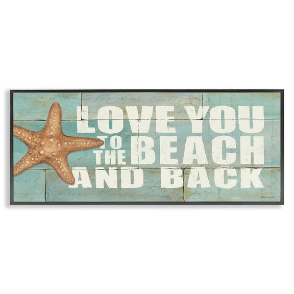 Stupell Industries Beach & Back on Bricks Animals & Insects Painting Black Framed Art Print Wall Art, 24 x 10