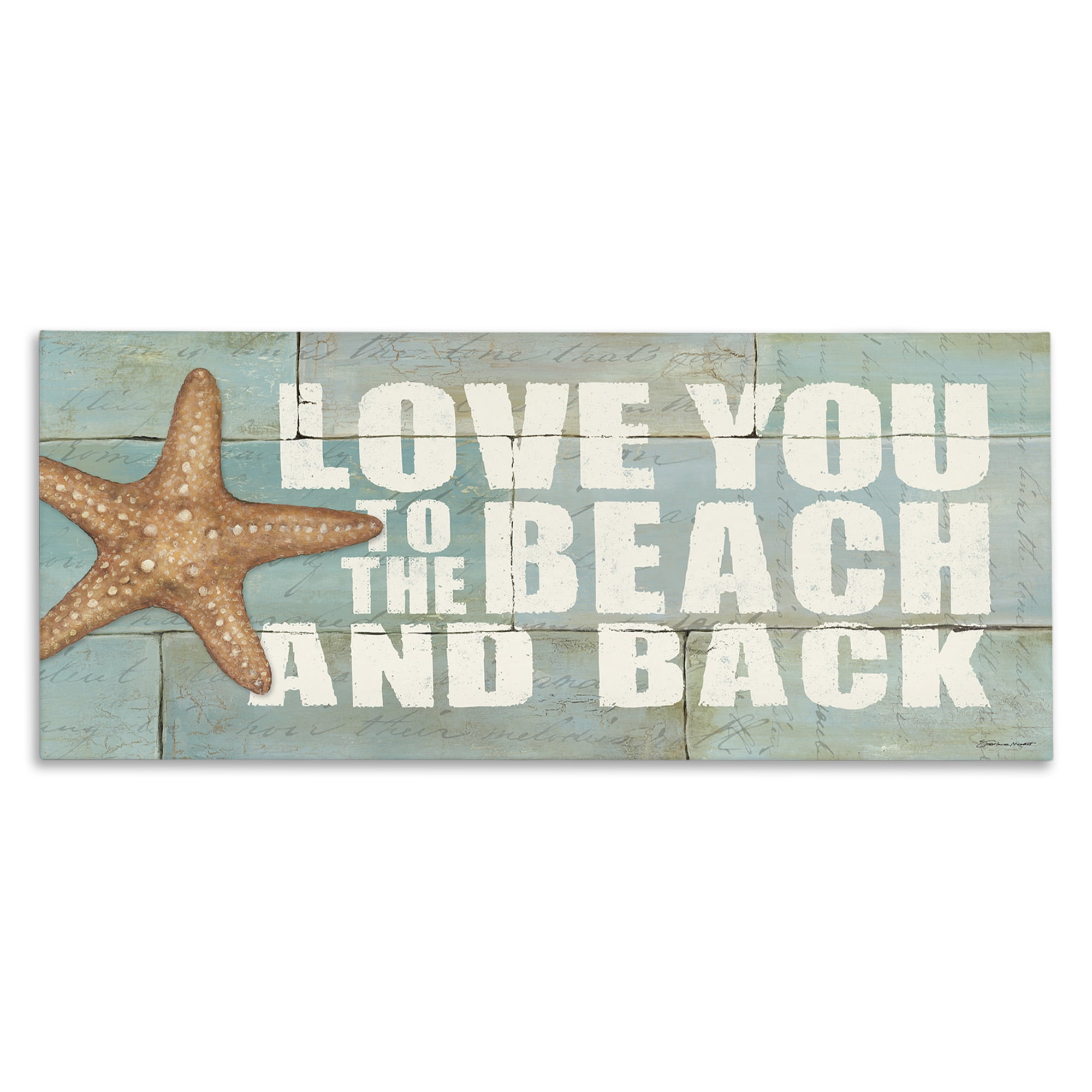 Stupell Industries Beach & Back on Bricks Animals & Insects Painting Gallery Wrapped Canvas Art Print Wall Art, 40 x 17