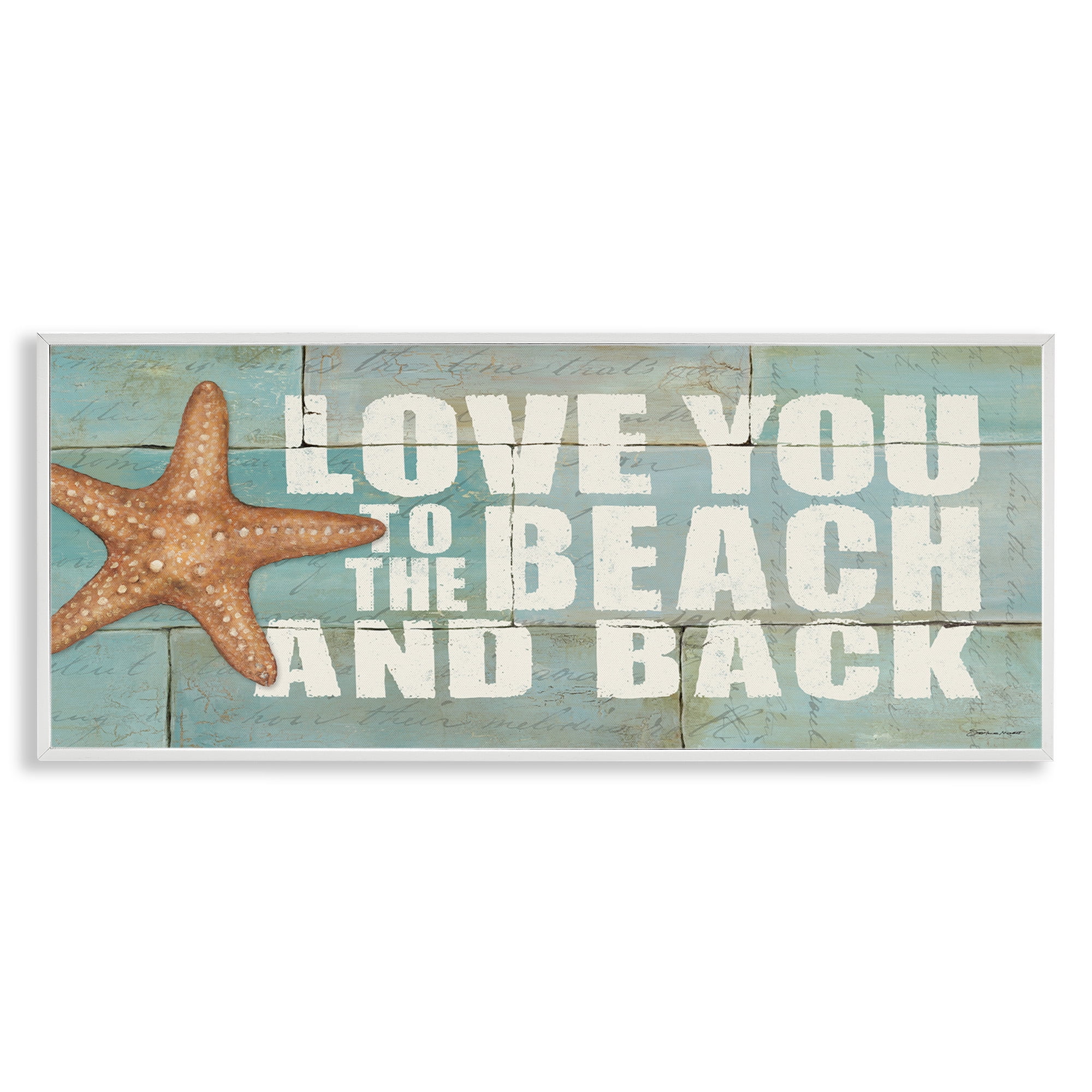 Stupell Industries Beach & Back on Bricks Animals & Insects Painting White Framed Art Print Wall Art, 24 x 10