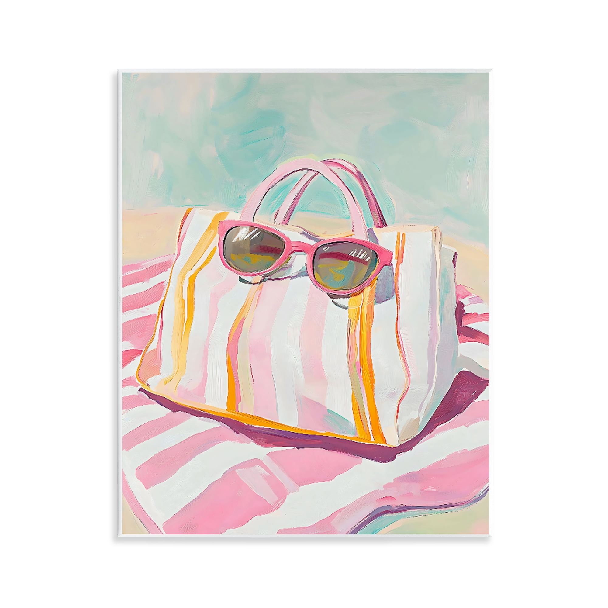 Stupell Industries Beach Bag & Sunglasses Wall Plaque Art, design by The Prints Vibe