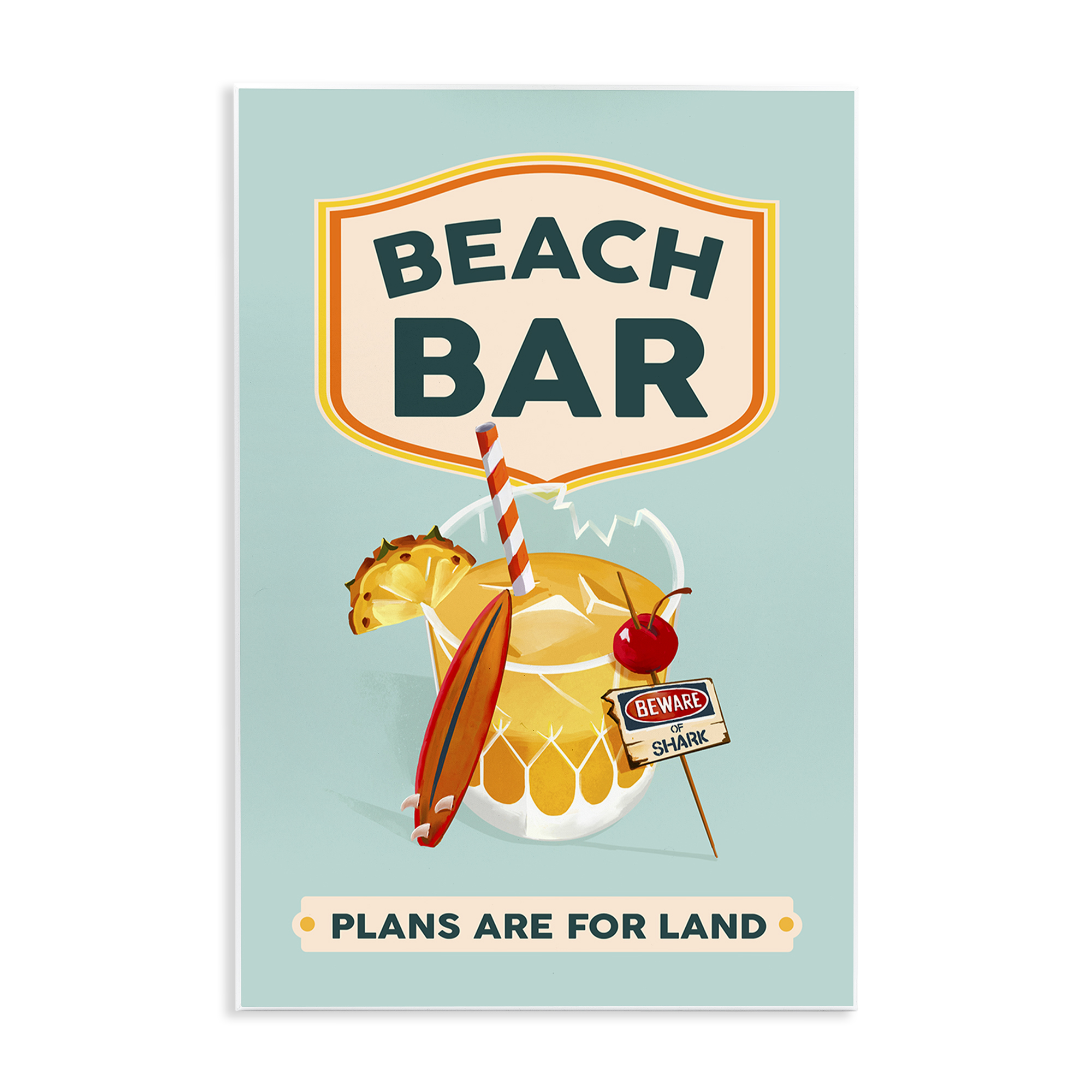 Stupell Industries Beach Bar Cocktail Food & Beverage Painting Unframed Art Print Wall Art, 13 x 19
