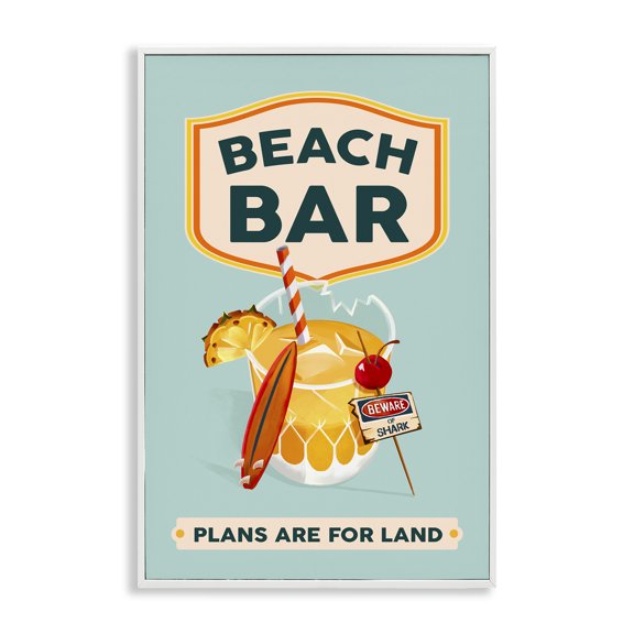 Stupell Industries Coastal White Framed Giclee Art, 16 x 24, by The Whiskey Ginger