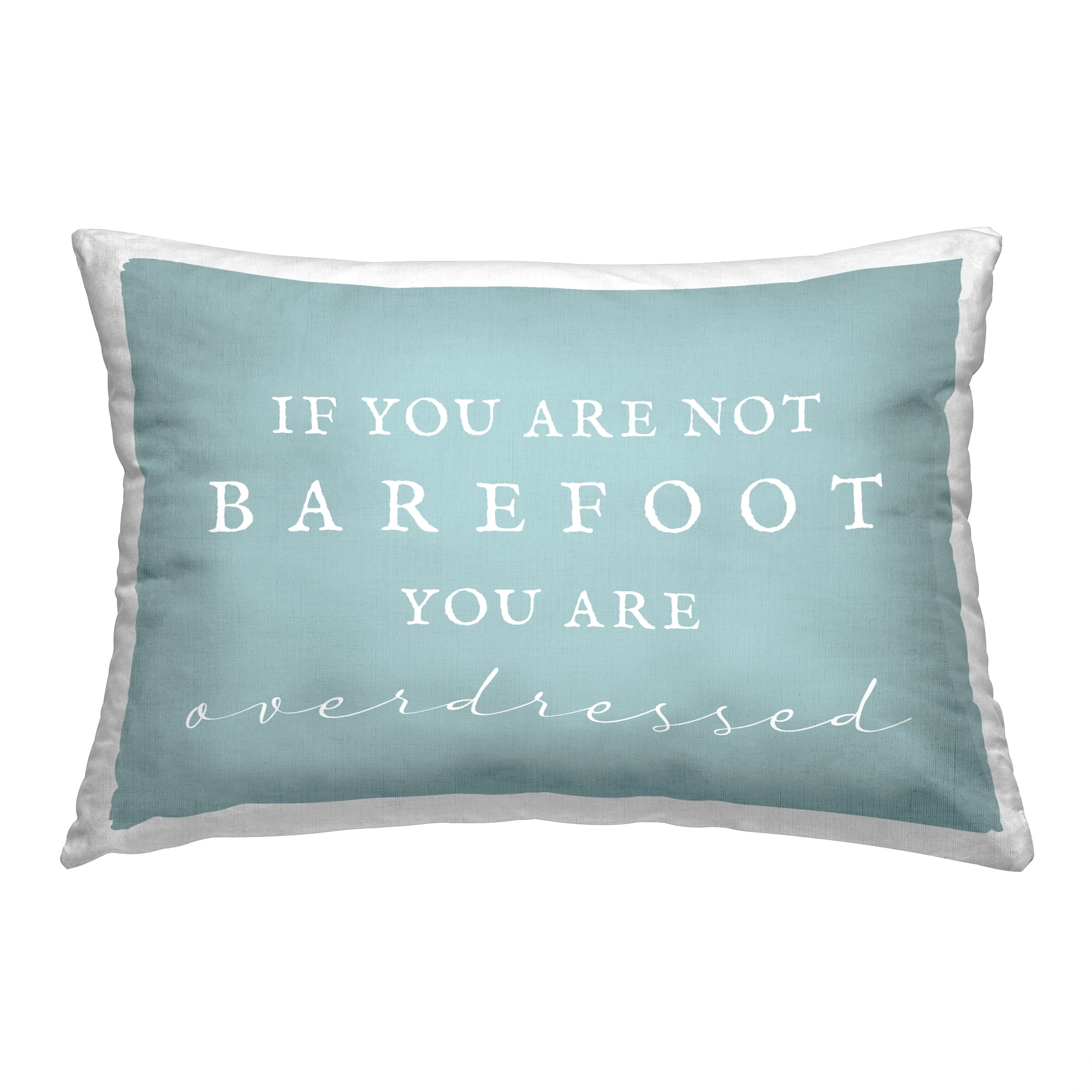 Stupell Industries Beach Barefoot Humor Decorative Printed Throw Pillow, 14 x 20