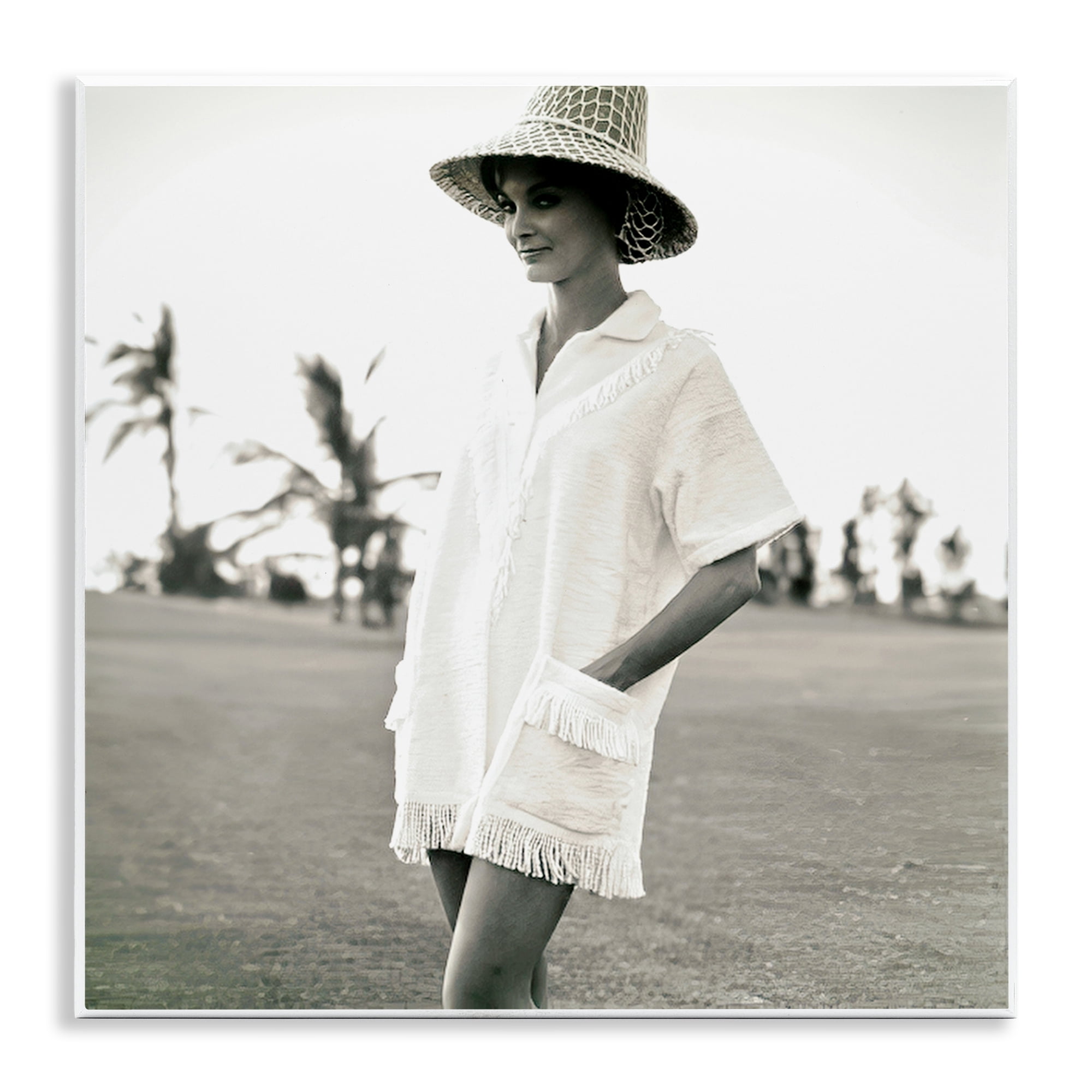 Stupell Industries Beach Beauty in Sepia People Photography Unframed Art Print Wall Art, 12 x 12
