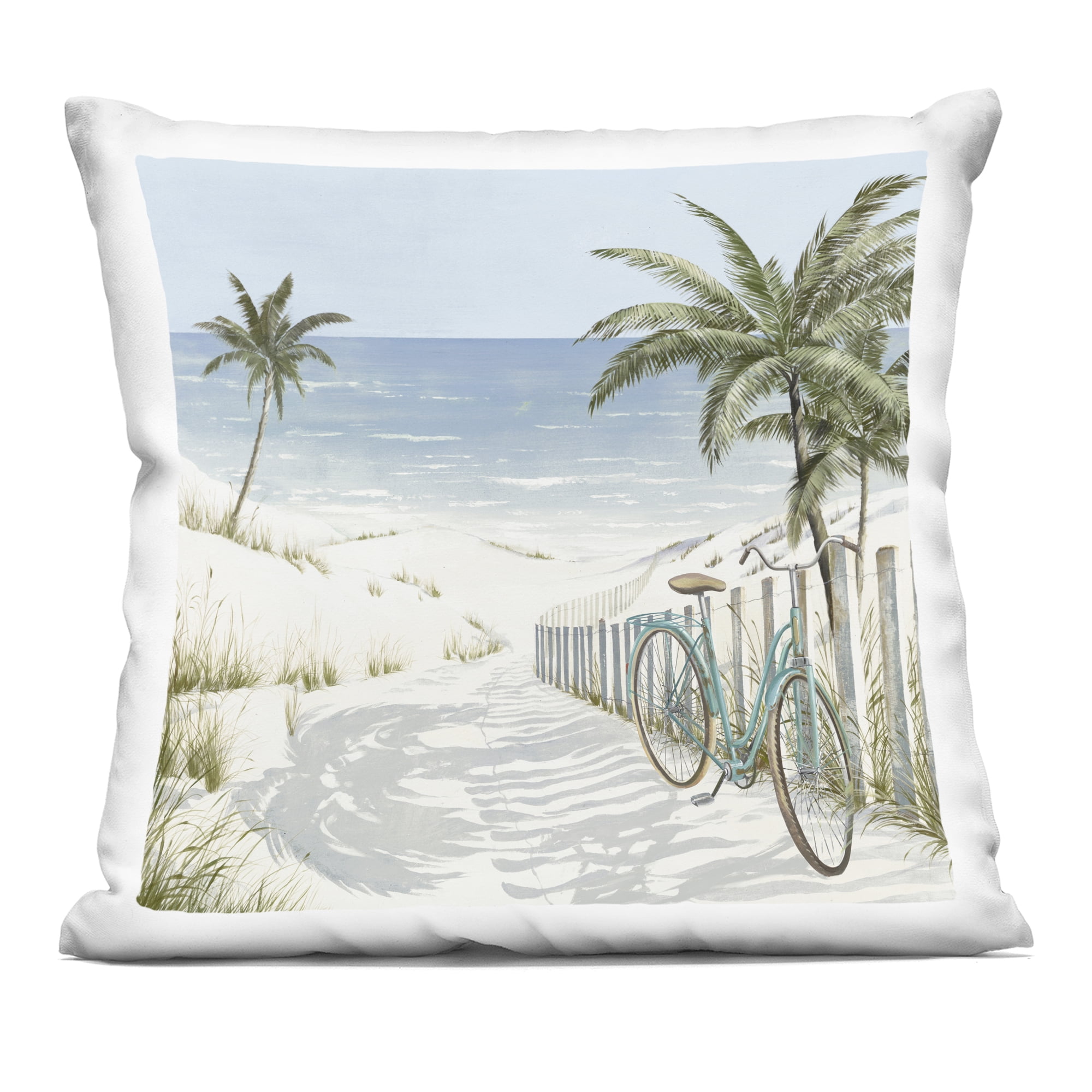 Stupell Industries Beach Bike Coastal Scene Decorative Printed Throw Pillow, design by Lorenzo Collective
