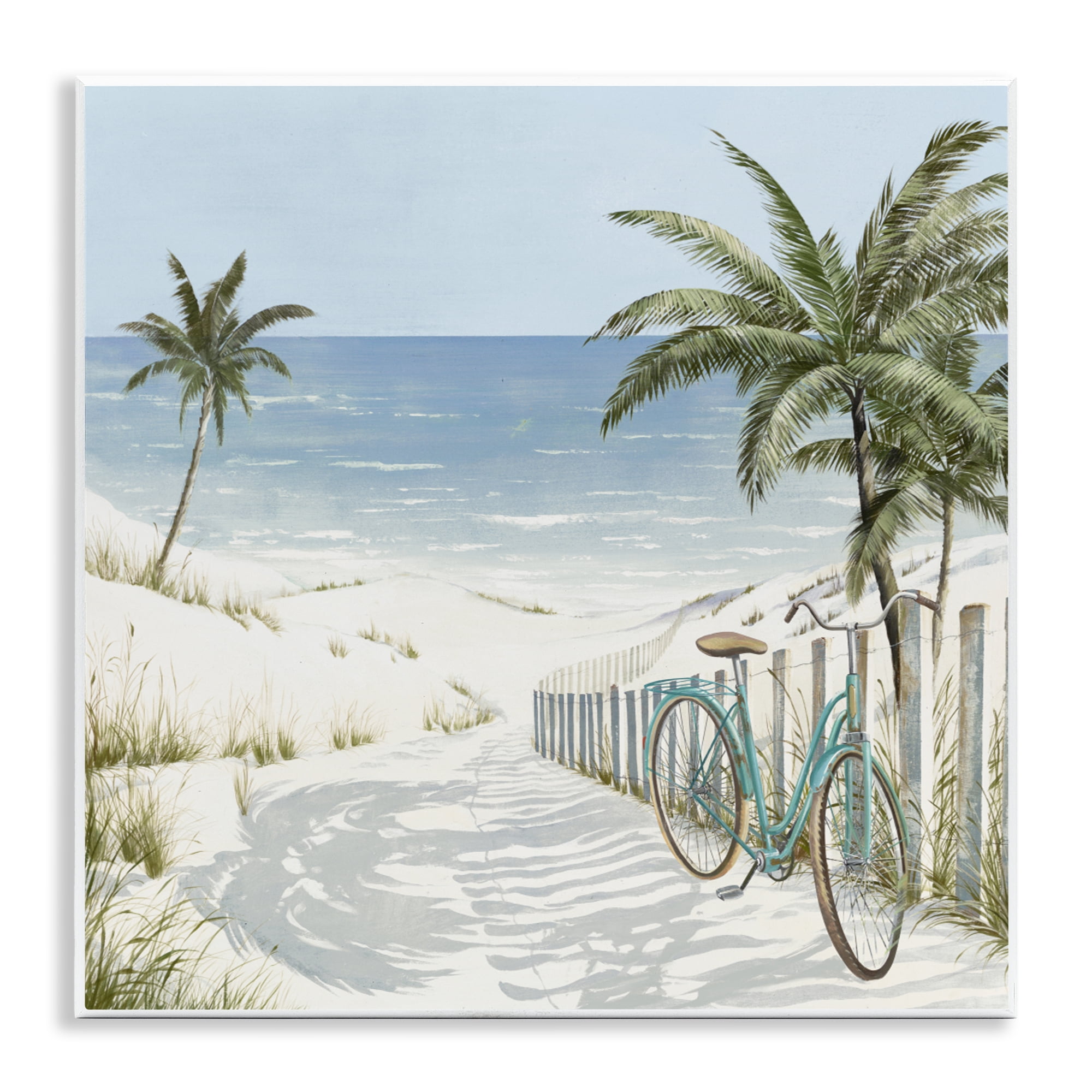 Stupell Industries Beach Bike Coastal Scene Wall Plaque Art, design by Lorenzo Collective