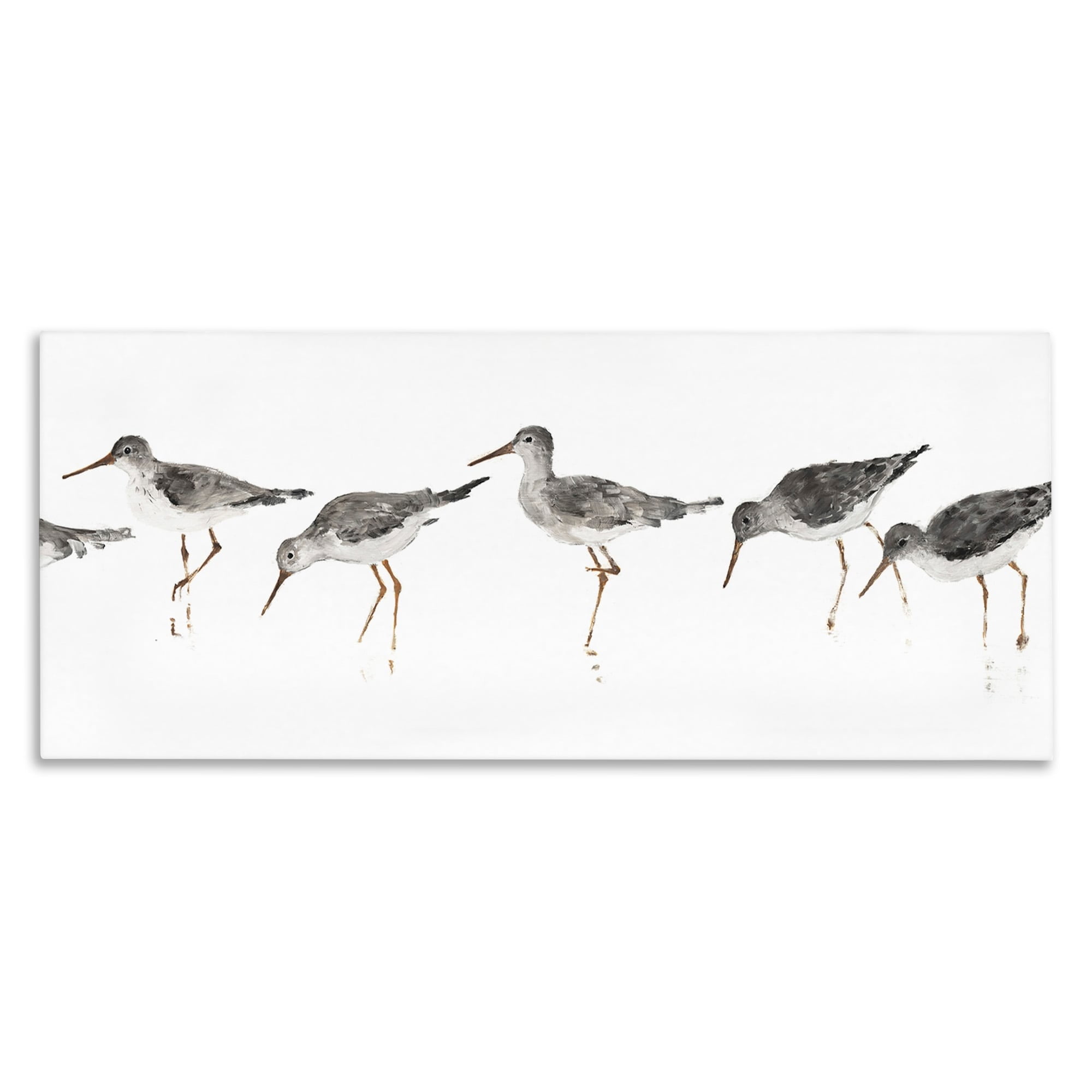Stupell Industries Beach Bird Sandpipers Minimal Grey White Painting Canvas Wall Art Design by Avery Tillmore, 20" x 48"