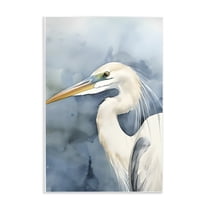 Stupell Industries Beach Bird on Blue Animals & Insects Painting Unframed Art Print Wall Art, 10 x 15