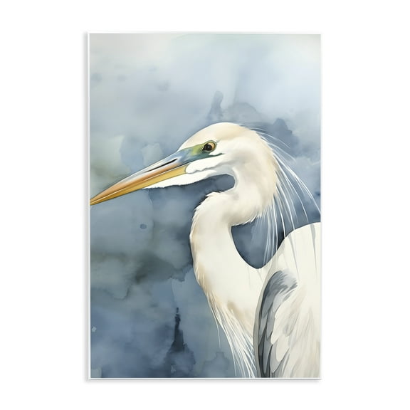 Stupell Industries Beach Bird on Blue Animals & Insects Painting Unframed Art Print Wall Art, 10 x 15