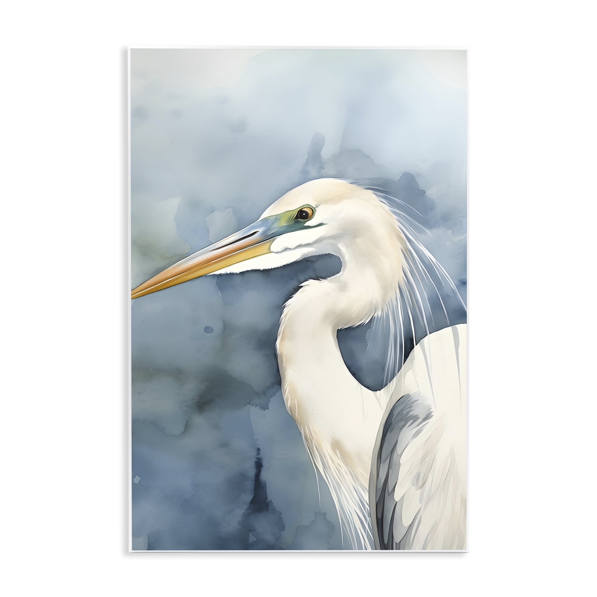 Stupell Industries Beach Bird on Blue Animals & Insects Painting Unframed Art Print Wall Art, 13 x 19