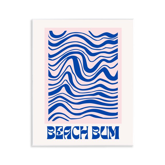 Stupell Industries Beach Bum Abstract Waves Text & Numbers Painting Unframed Art Print Wall Art, 11 x 14