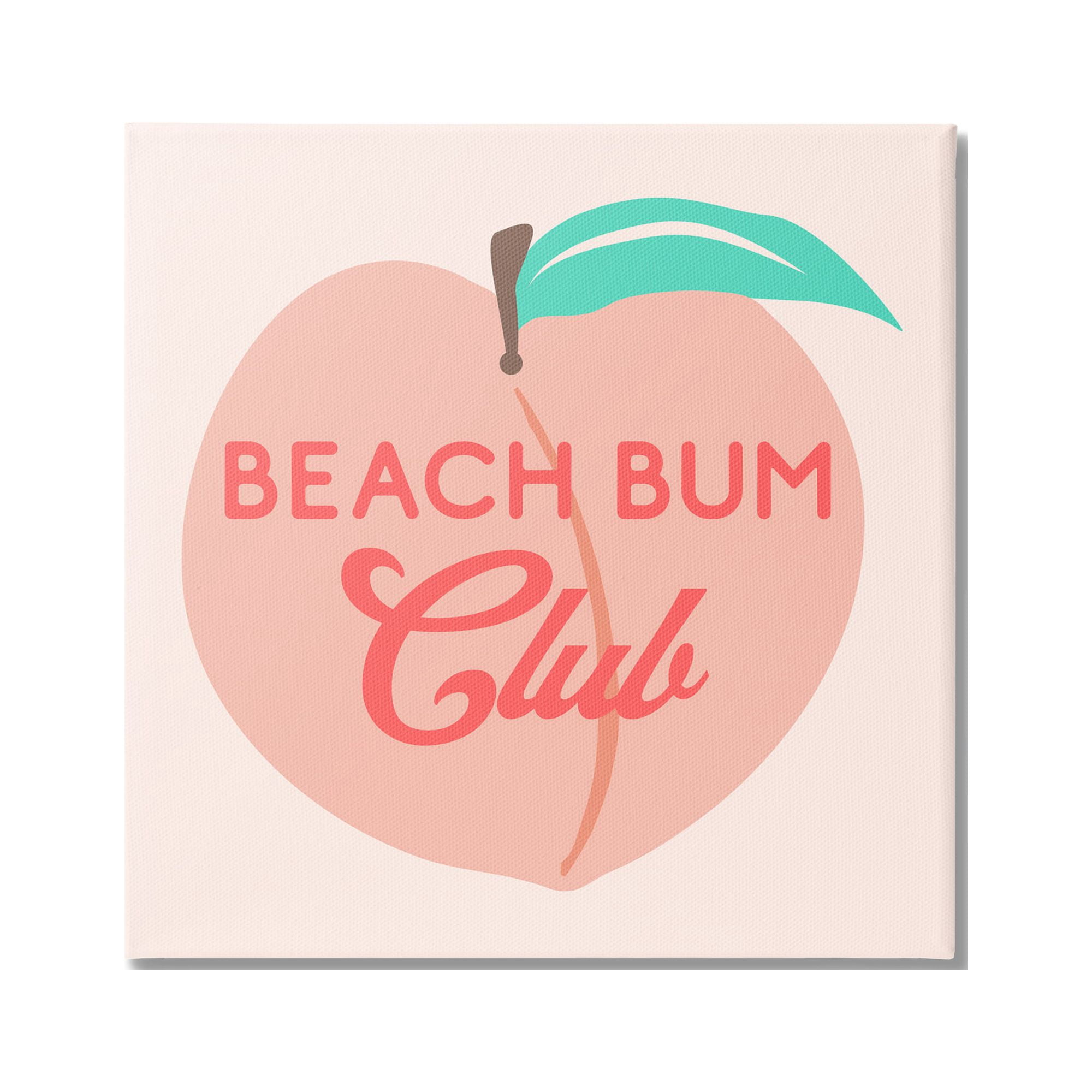 Stupell Industries Beach Bum Club Pink Peach Illustration Phrase Graphic Art Gallery Wrapped Canvas Print Wall Art, Design by Daphne Polselli