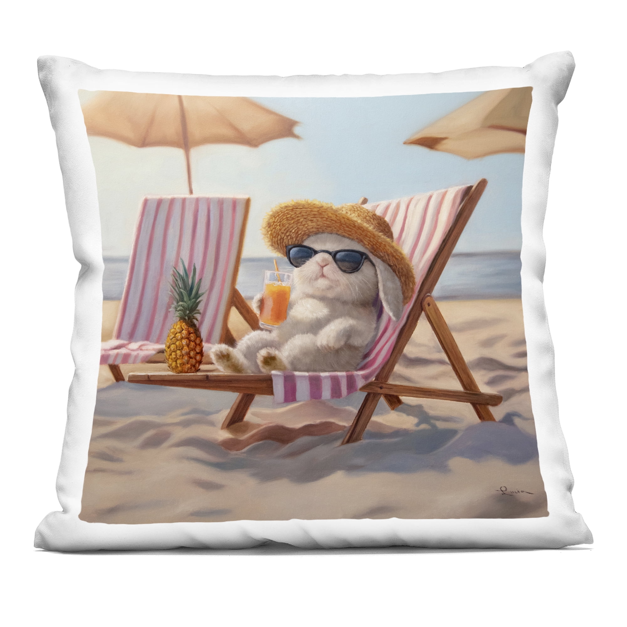 Stupell Industries Beach Bun Relaxation Decorative Printed Throw Pillow, design by Lucia Heffernan