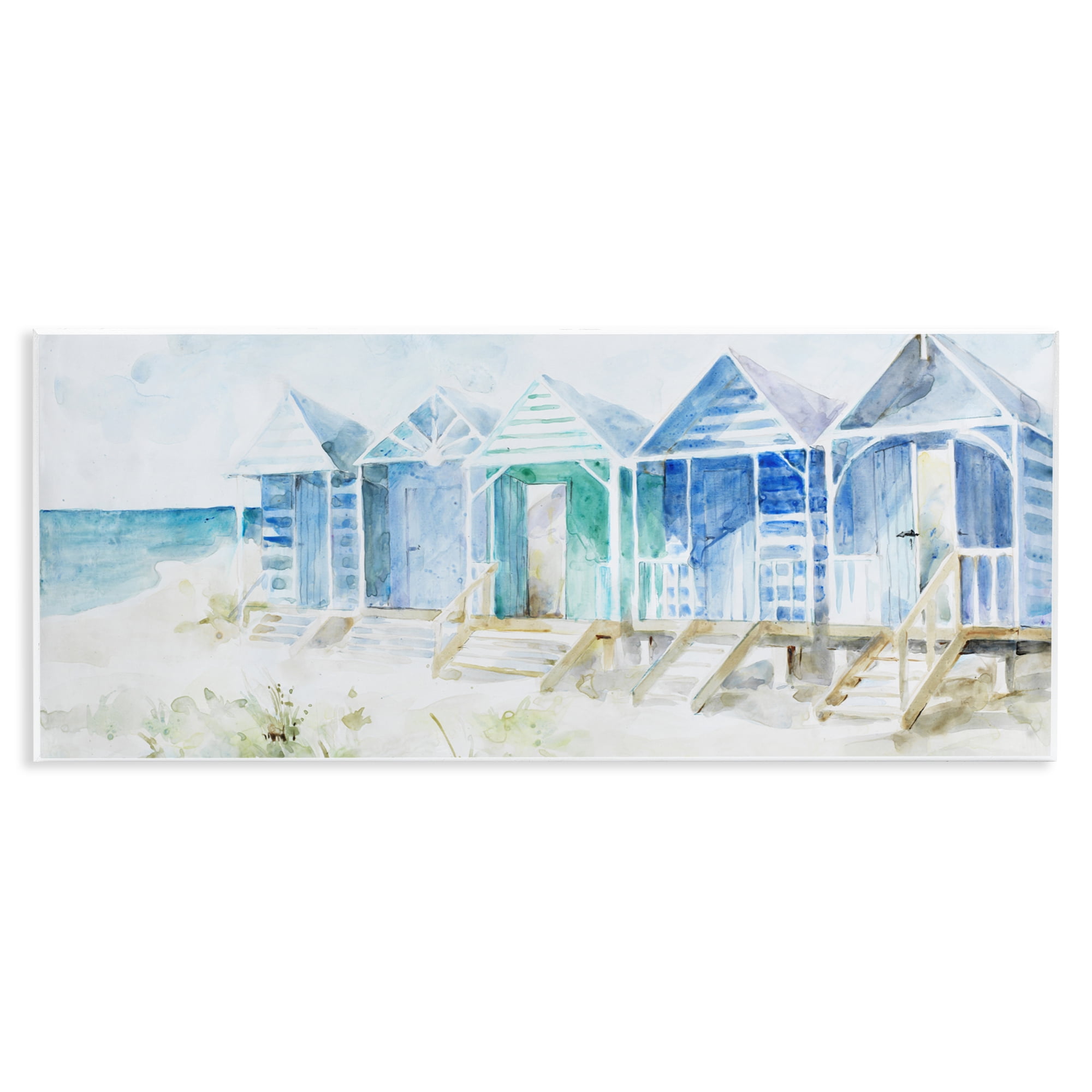 Stupell Industries Beach Cabins in a Row Wall Plaque Art, design by Lorenzo Collective